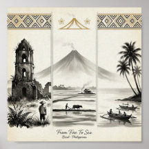 From Fire To Sea-Bicol Philippines Sumi-e