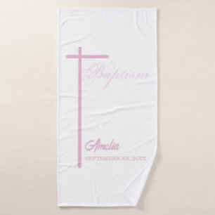 From Godmother on Baptism of Girl Personalised Bath Towel