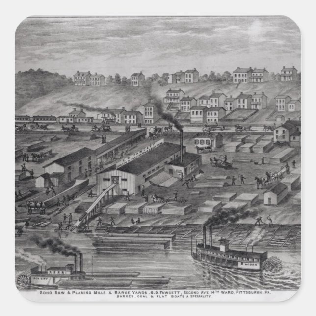 From 'Illustrated Atlas of the Upper Ohio Square Sticker (Front)