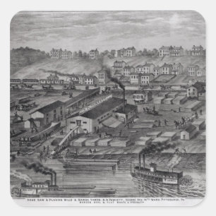 From 'Illustrated Atlas of the Upper Ohio Square Sticker