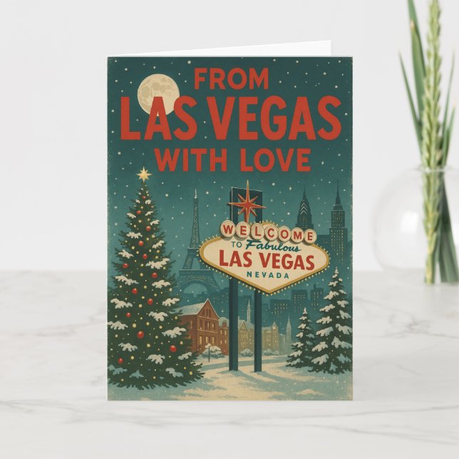 From Las Vegas With Love Folded Holiday Card (Front)