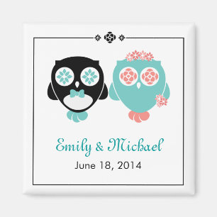 From Lucy: OWL WEDDING   Save The Date Magnet