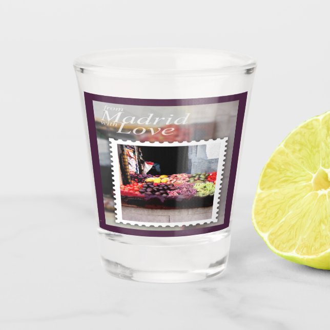From Madrid with Love Shot Glass (Front)