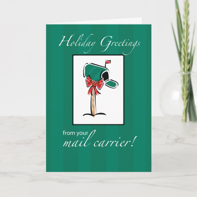From Mailman Holiday Greetings, Green Mailbox Card (Front)