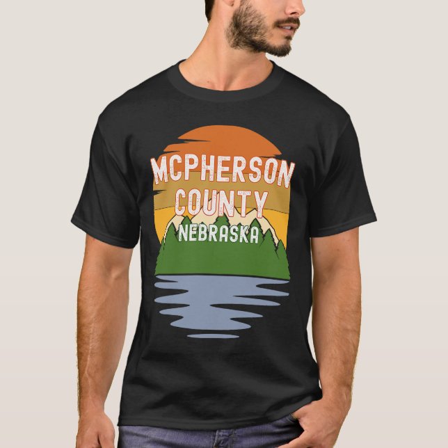 From McPherson County Nebraska Vintage Sunset T-Shirt (Front)