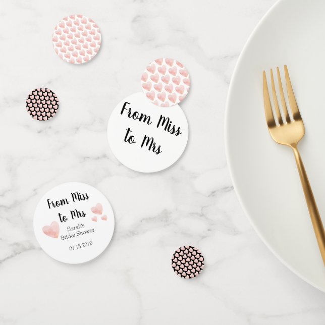 From Miss to Mrs Black and White Bridal Shower Confetti (Group)