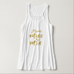 From Miss to Mrs Bridal Shower Party Gold Foil Singlet<br><div class="desc">From Miss to Mrs Bridal Shower Gold Foil Script White T-Shirt for a Modern and Elegant Bridal Shower.</div>