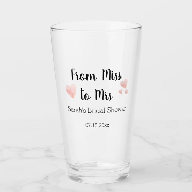 From Miss to Mrs Bridal Shower Tumbler (Front)