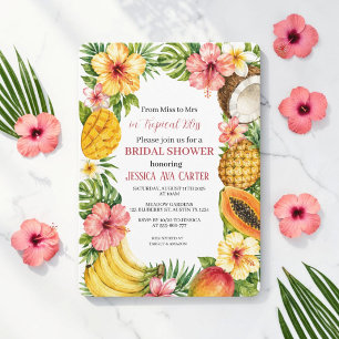 From Miss to Mrs Tropical Fruits Bridal Shower Invitation