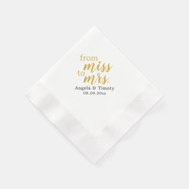 From Miss to Mrs wedding Napkin (Corner)