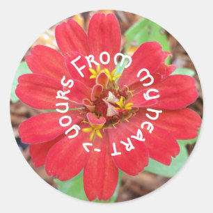 From My Heart to Yours red flower sticker
