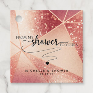 From my Shower to Yours, Geometrical Rose Gold Favour Tags