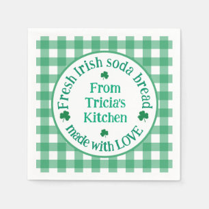 From NAME Kitchen with Love Irish Green Check  Napkin
