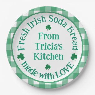 From NAME Kitchen with Love Irish Green Check R Paper Plate