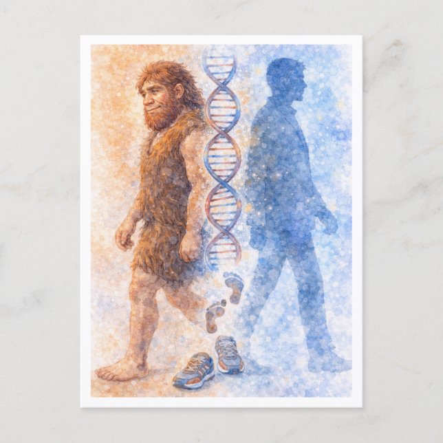 From Neanderthal to Modern Human Postcard (Front)