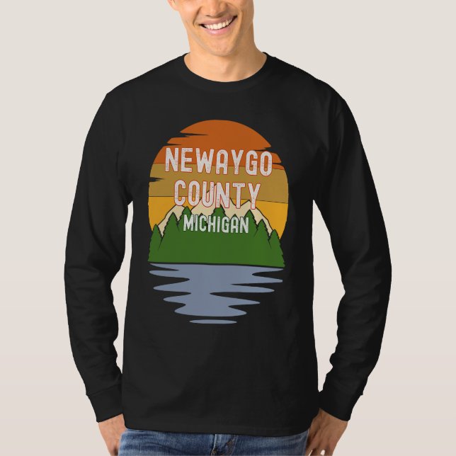 From Newaygo County Michigan Vintage Sunset T-Shirt (Front)