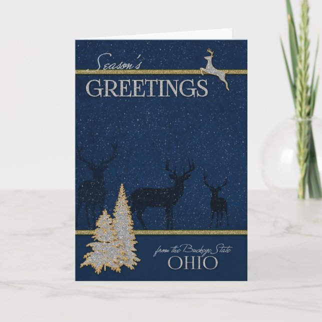 from Ohio The Buckeye State Christmas Holiday Card (Front)