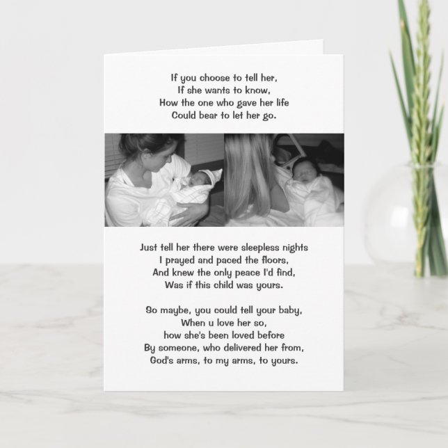 From one Mother to Another Card (Front)