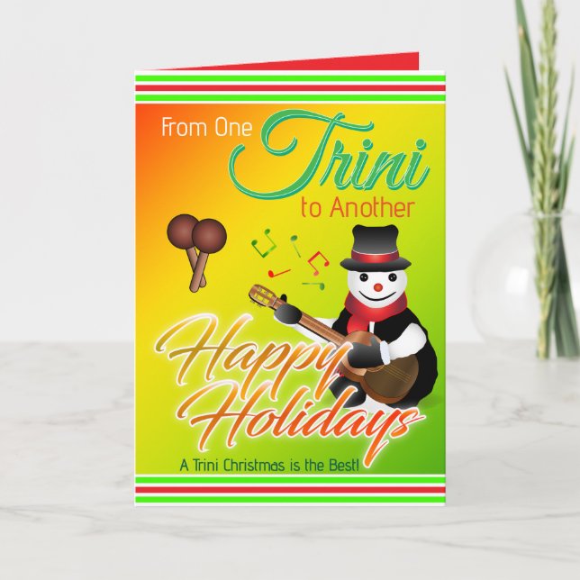 From One Trini to Another Tropical Christmas  Holiday Card (Front)