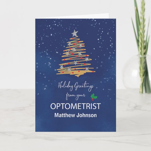 From Optometrist Christmas Tree Customisable Name Card (Front)