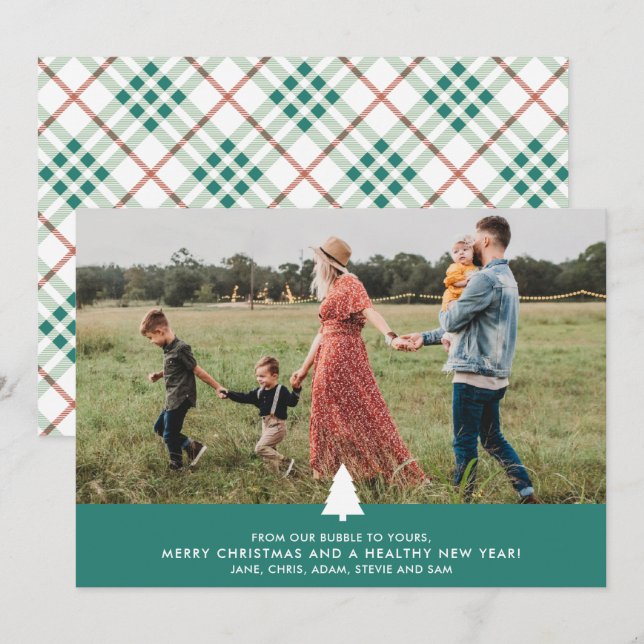 From Our Bubble Family Photo 2020 Christmas Holiday Card (Front/Back)