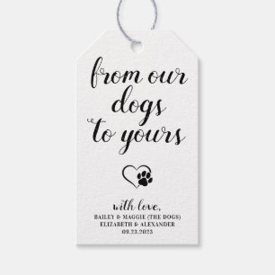 From Our Dogs Doggie Bag Dog Treat Pet Wedding Gift Tags