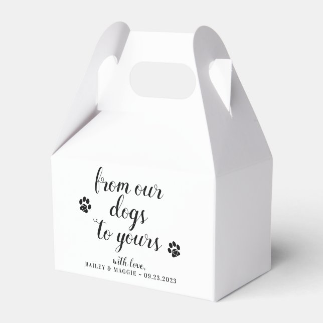 From Our Dogs To Your Doggie Bag Dog Treat Wedding Favour Box (Front Side)