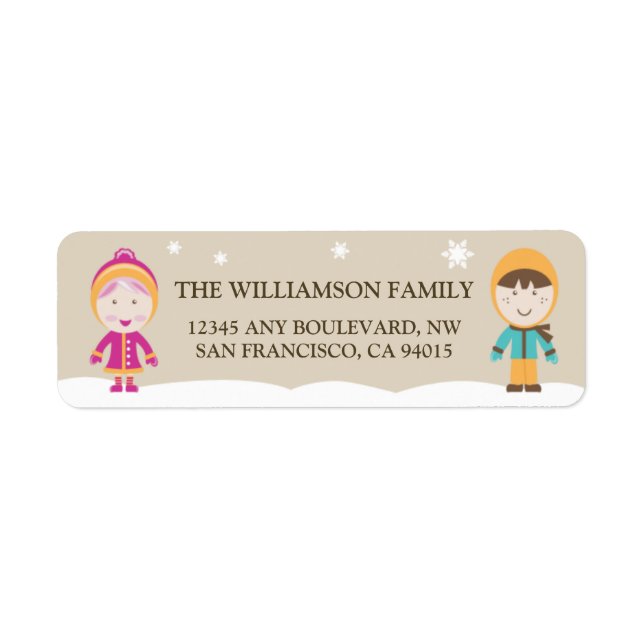 From-Our-Family Return Address Labels (chocolate) (Front)