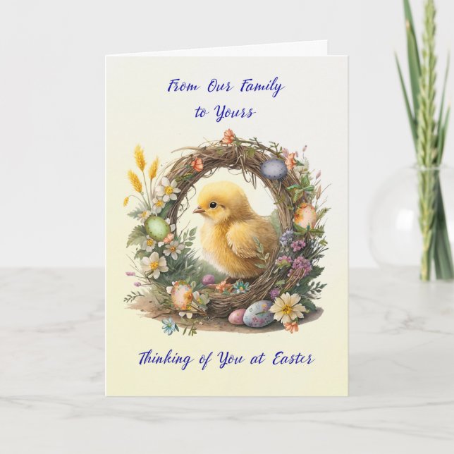 From Our Family to Yours Easter Chick in Grapevine Card (Front)