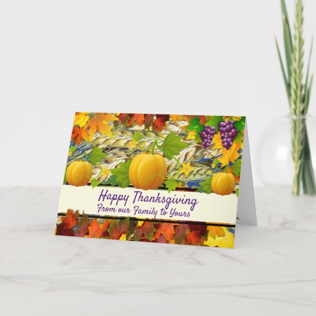 From our Family to Yours, Thanksgiving Card (Front)