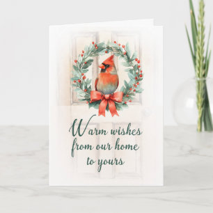 From Our Home to Yours Holiday Cardinal Wreath Card