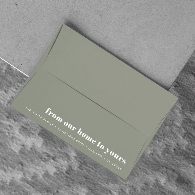 From our home to yours Modern Minimal Dusky Green Envelope (Creator Uploaded)
