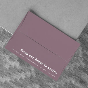 From our home to yours   Modern Minimal Purple Envelope
