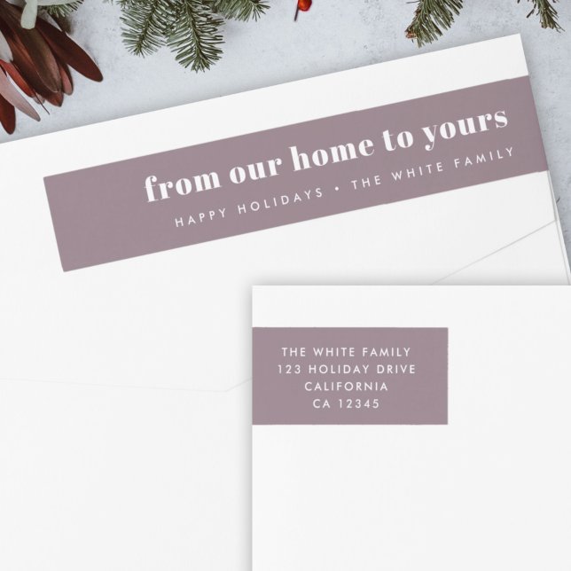 From our home to yours | Modern Minimal Purple Wrap Around Label (Creator Uploaded)