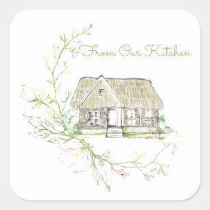 From Our Kitchen English Cottage Square Stickers