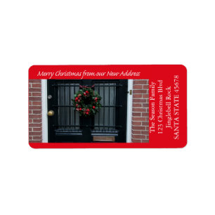 From our new address Christmas Wreath Label