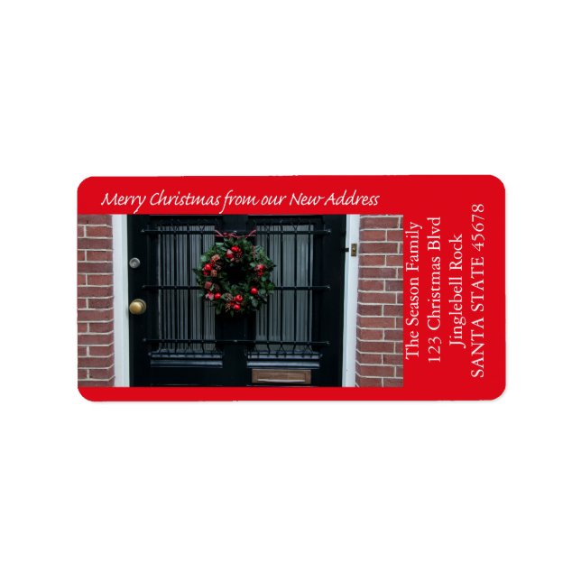 From our new address Christmas Wreath Label (Front)