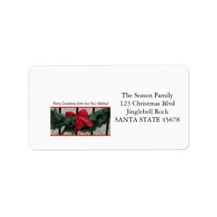 From our new address Christmas Wreath Label