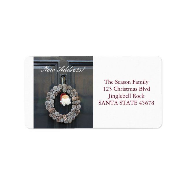 From our new address Christmas Wreath Label (Front)