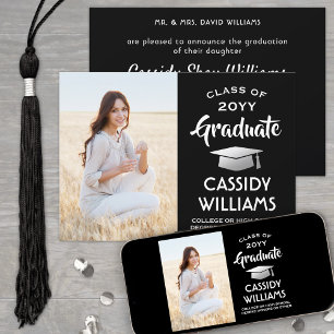 From Parents One Photo Black & White Graduation Announcement