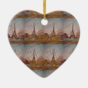 From Paris With Love blue sky colours Ceramic Tree Decoration