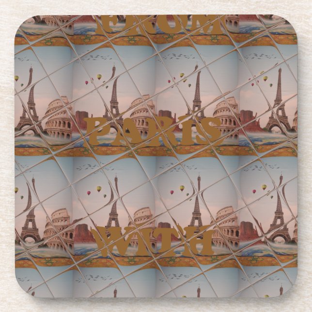 From Paris With Love blue sky colours Coaster (Front)