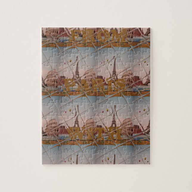 From Paris With Love blue sky colours Jigsaw Puzzle (Vertical)