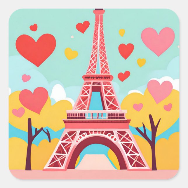 From Paris with Love Eiffel Tower Sticker (Front)