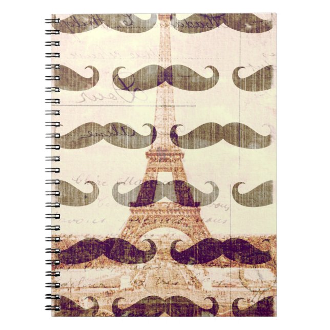 From Paris with moustache Spiral Notebook (Front)