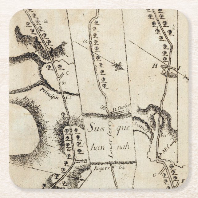 From Philadelphia to Annapolis Md 56 Square Paper Coaster (Front)