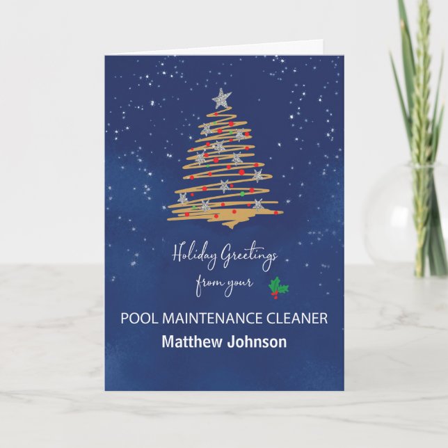 From Pool Maintenance Cleaner Christmas Tree  Card (Front)