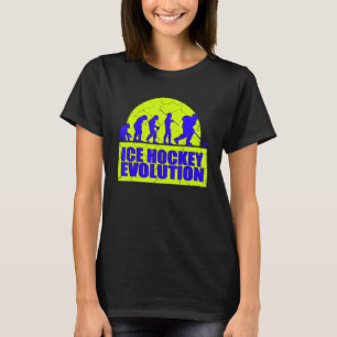 From Primate To Human Ice Hockey Hockey Evolution T-Shirt