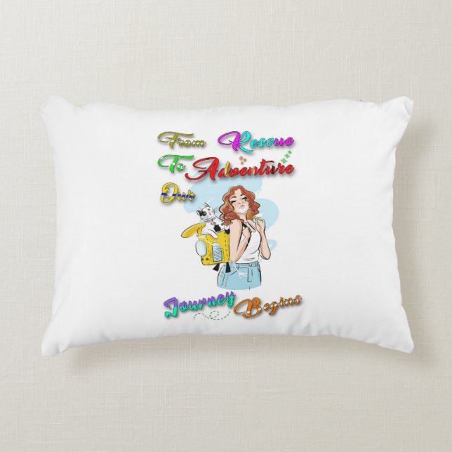 From Rescue To Adventure Our Journey Begins Paws Decorative Cushion (Front)