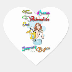 From Rescue To Adventure Our Journey Begins Paws Heart Sticker